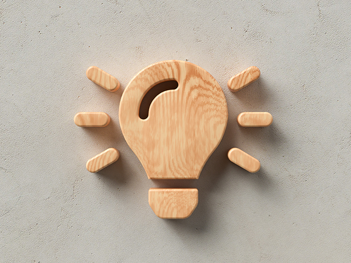Glühbirne aus Holz